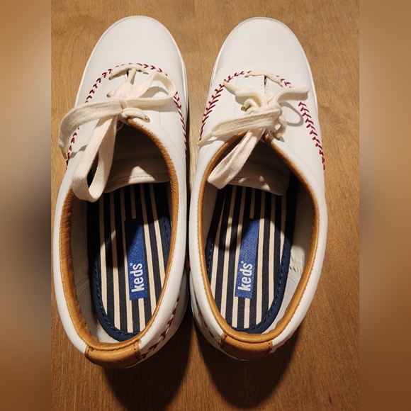 Vintage Baseball Keds Women's Champion Pennant Leather Sneaker - Picture 5 of 10